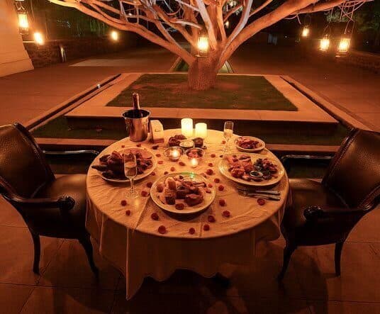 Al-fresco dining under the stars at Manas Resort, Igatpuri