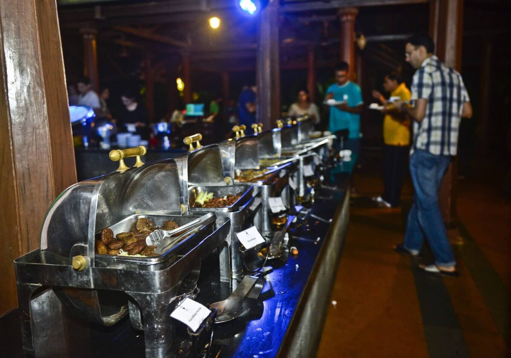 Indoor dining hall at Manas Resort Igatpuri with comfortable seating