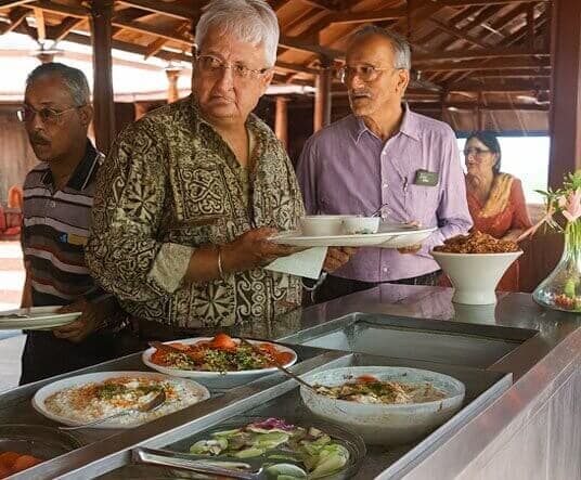 Nature's Bounty buffet spread with seasonal dishes at Manas Resort