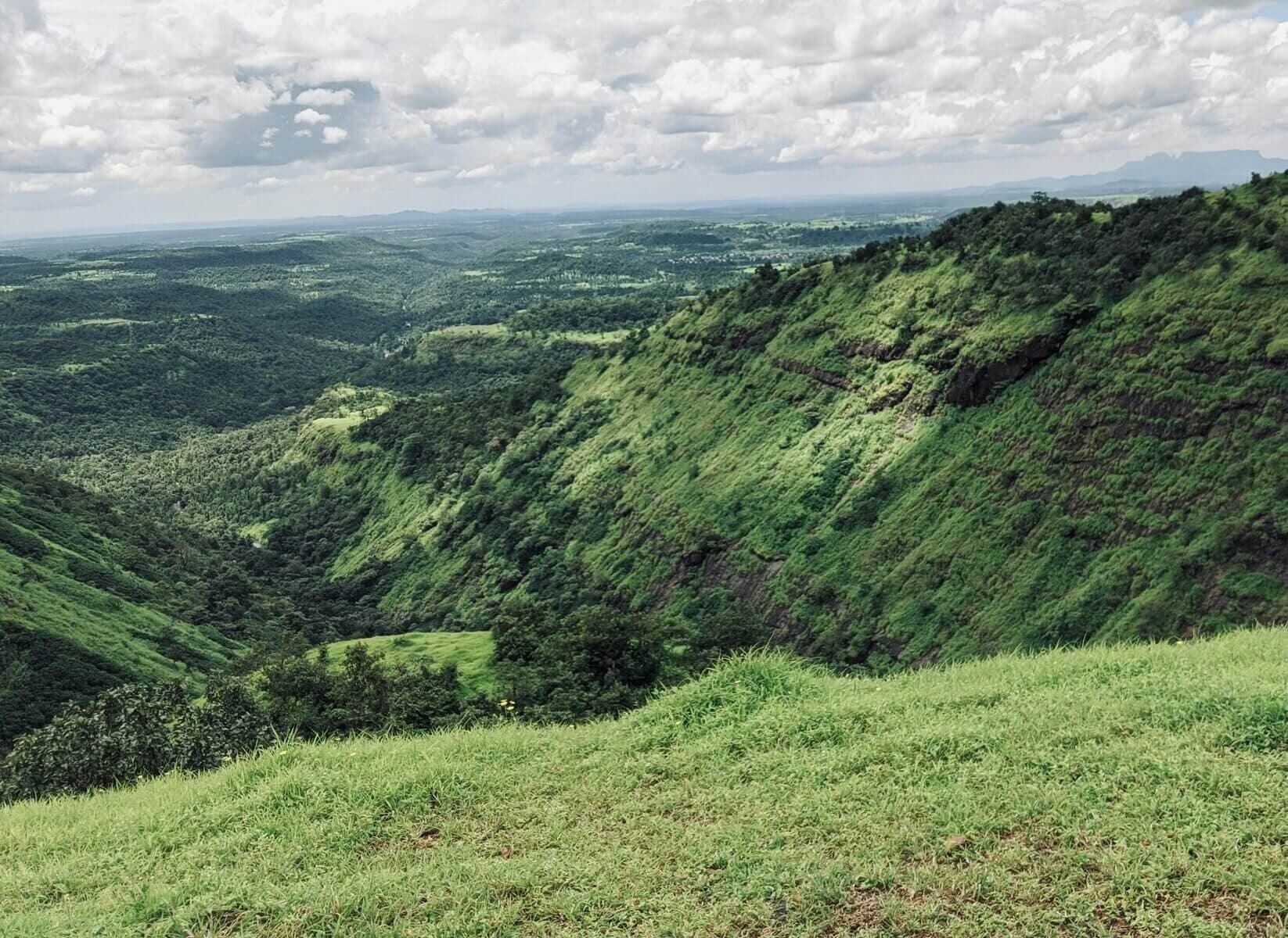 Hilltop viewpoint over valley