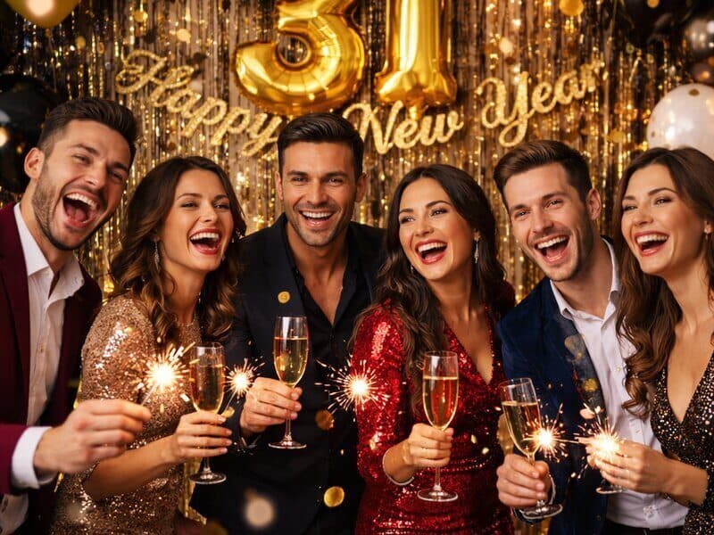 New Year Party - Sparkling celebration with friends