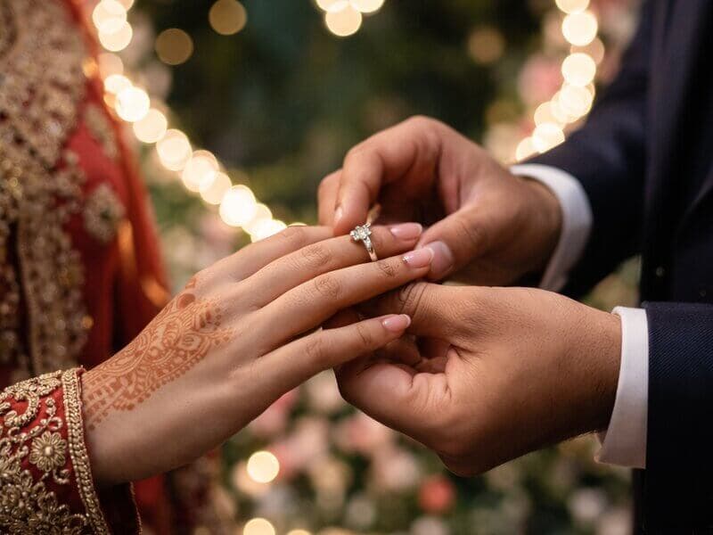 Wedding Moments - Ring exchange with heart lights