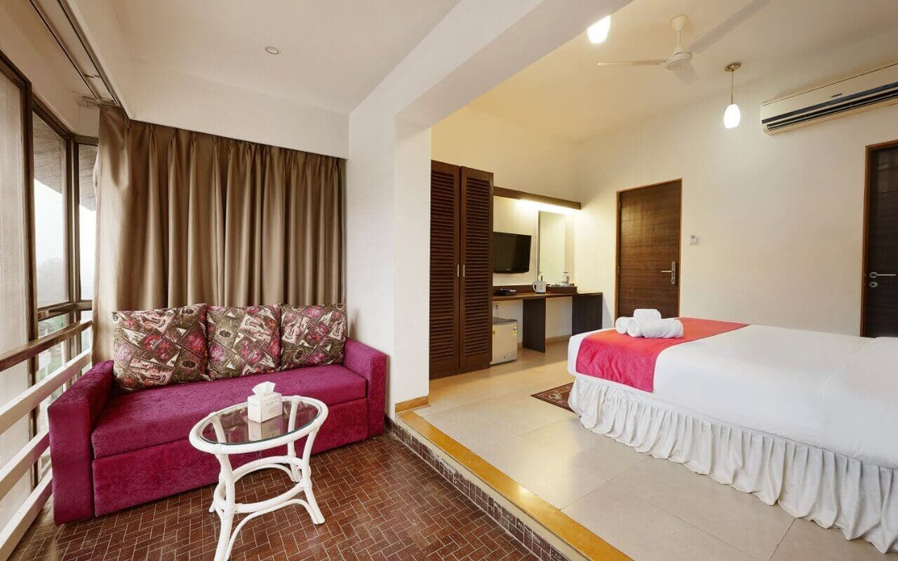 Koi Vista Room sofa-cum-bed seating, Manas Resort Igatpuri