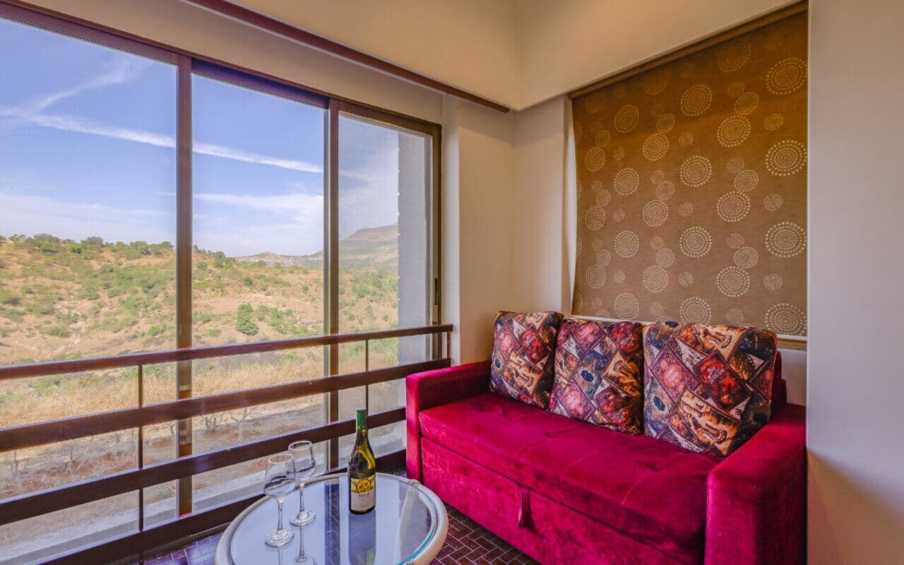 Koi Vista Room bathroom, nature view, Manas Resort Igatpuri