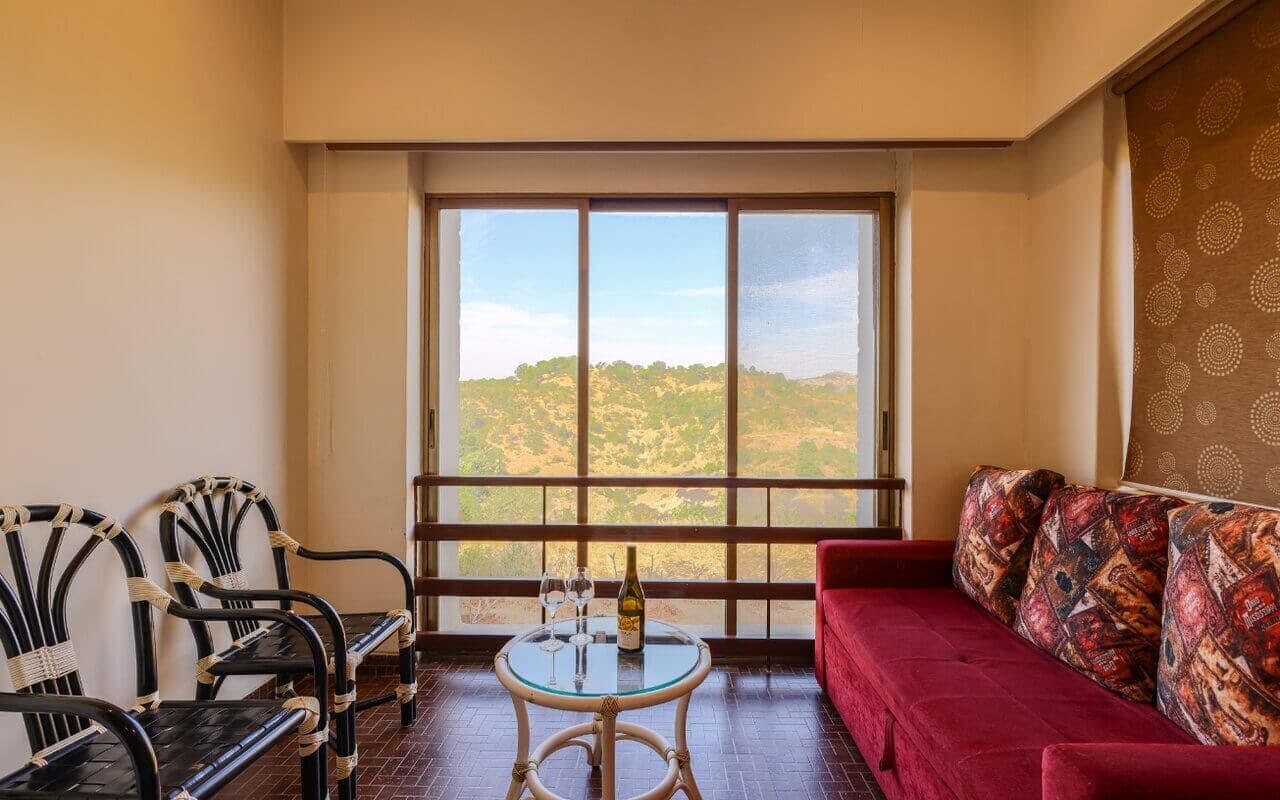 Koi Vista Room sofa-cum-bed, nature view, Manas Resort Igatpuri